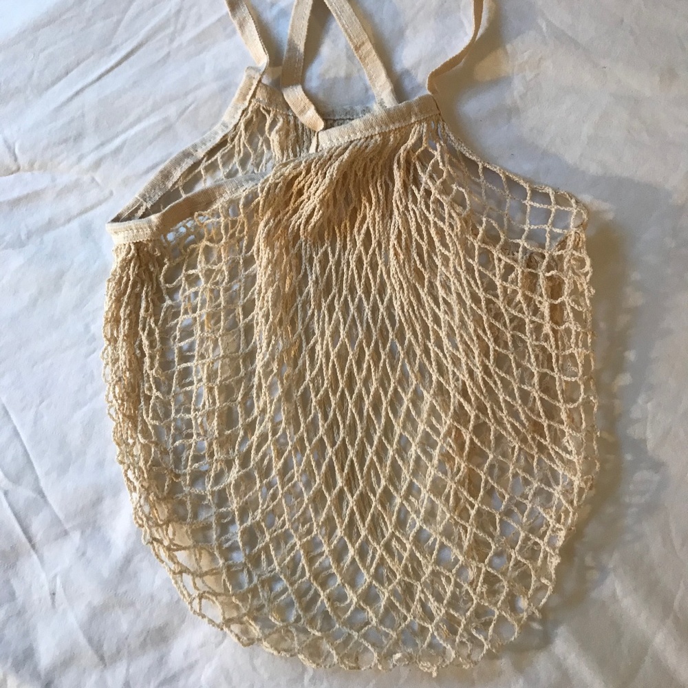 Cotton netted mesh produce shopping bag